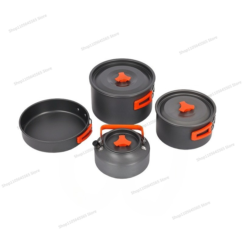 Camping Cooking Set For 4 - 야외 캠핑용 조리기구 4종 세트, 냄비,