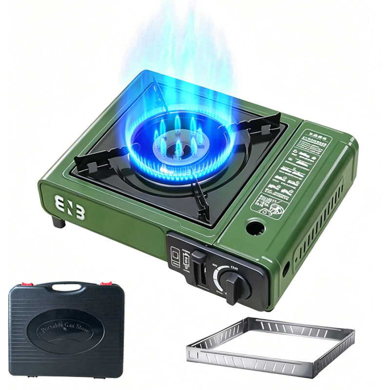 Camping Cooking Kit Box - 휴대용 부탄 스토브, 휴대용 케이스와 방풍