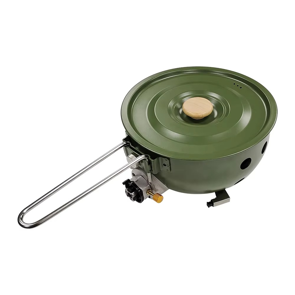 Camping Cooking Set For 4 - 논스틱 프라이팬 냄비뚜껑 4-5L 용량 다기능