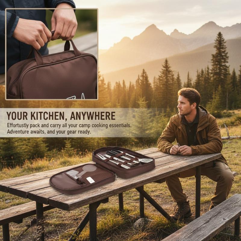 Camping Cooking Utensil Bag - 야외 요리 가방 캠핑 보관 가방