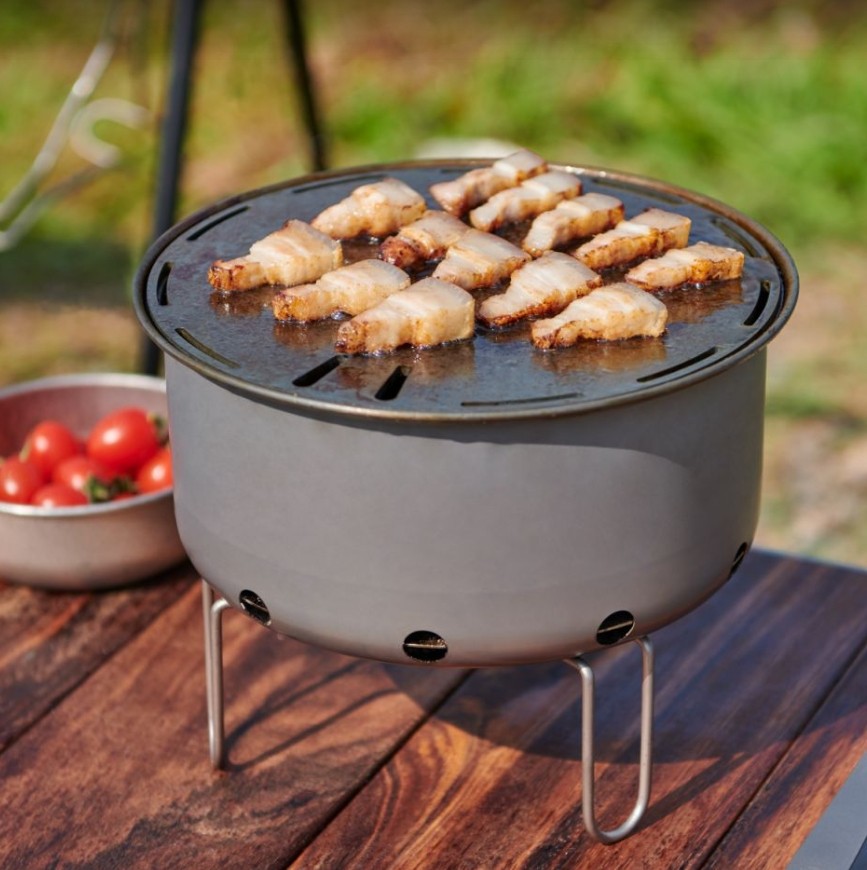 Camping Cooking Flat Top - 야외용 티타늄 휴대용 평면 한국식 바베큐