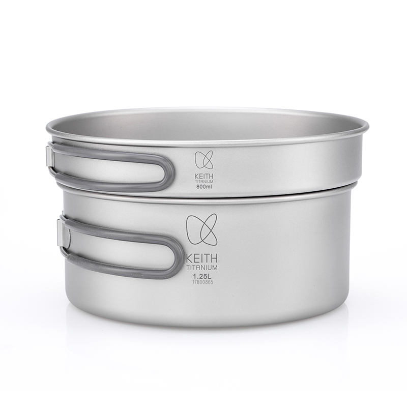 Mess Kit Titanium - KEITH 순수 티타늄 2피스 조리기구 세트(800ml+1250ml),