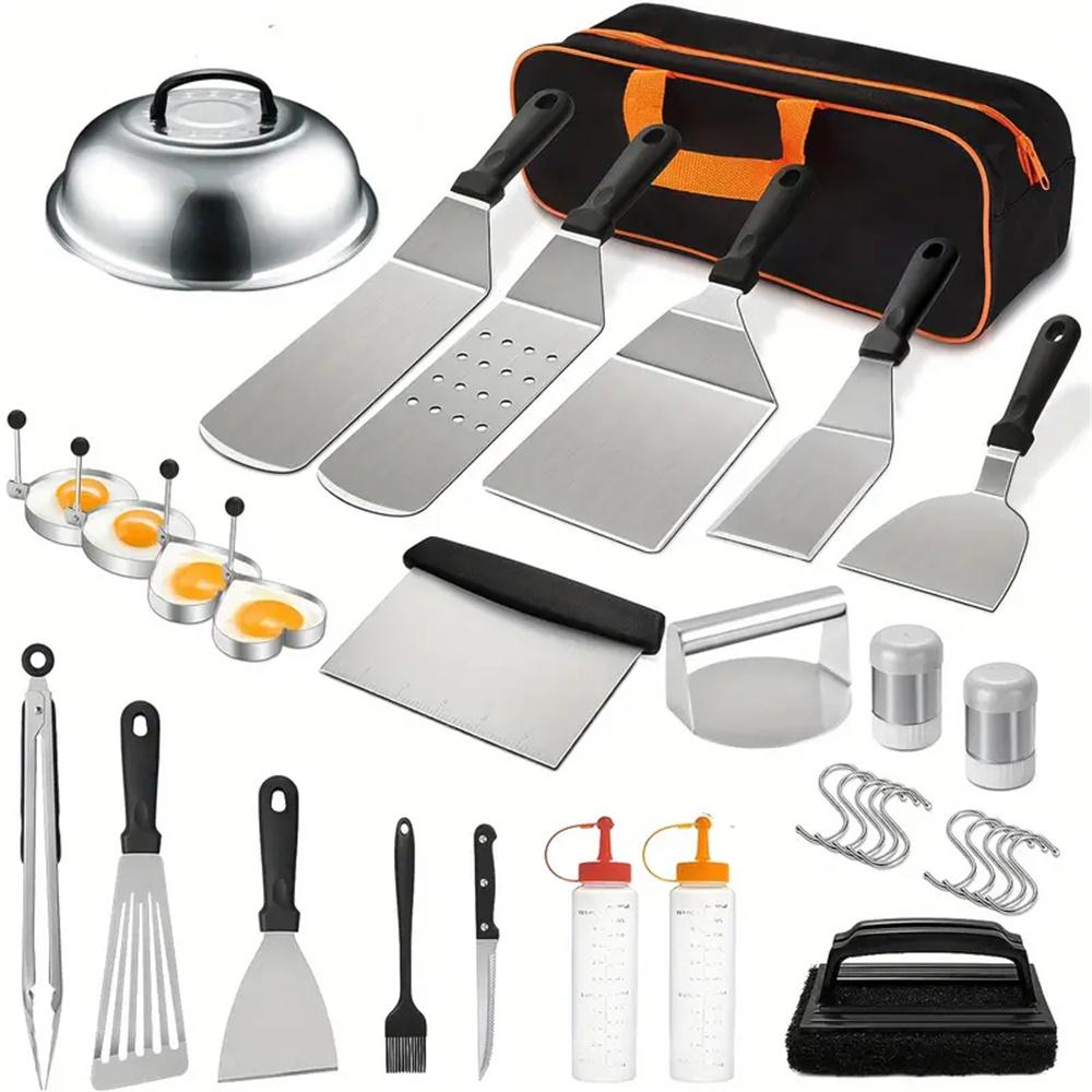 Camping Cooking Flat Top - 33종 플랫탑 그리들 액세서리 키트, 고강도