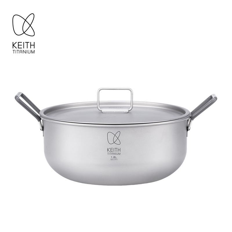 Camping Cooking Bag - KEITH 1.8L 순수 티타늄 요리 냄비