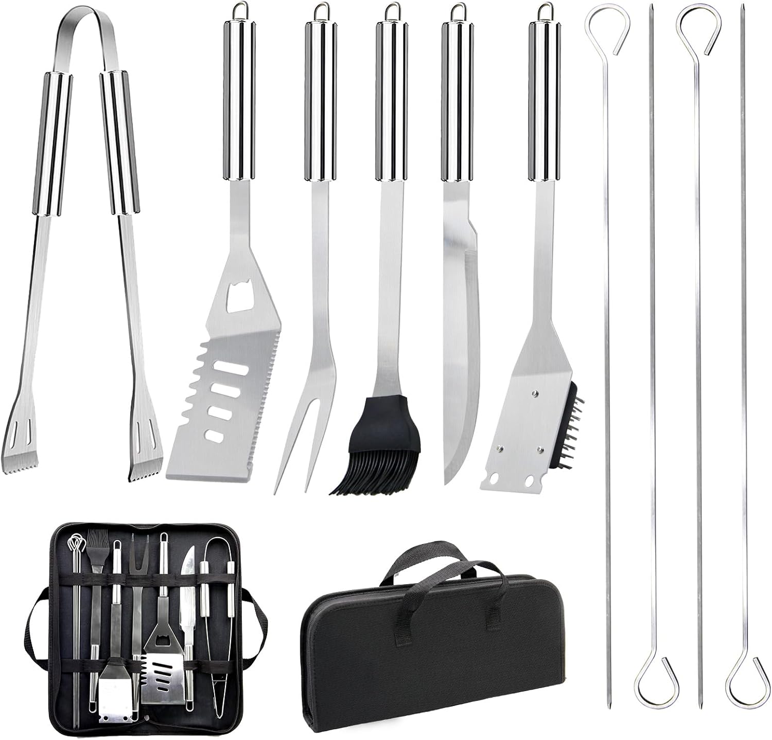 Camping Cooking Utensil Bag - 스테인리스 스틸 바베큐 용품 세트, 휴대용