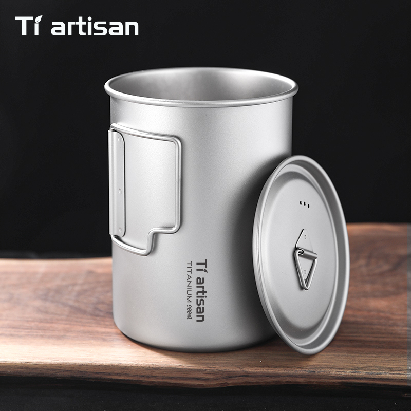 Mess Kit Titanium - Tiartisan 750ml/900ml 티타늄 접이식 손잡이 캠핑