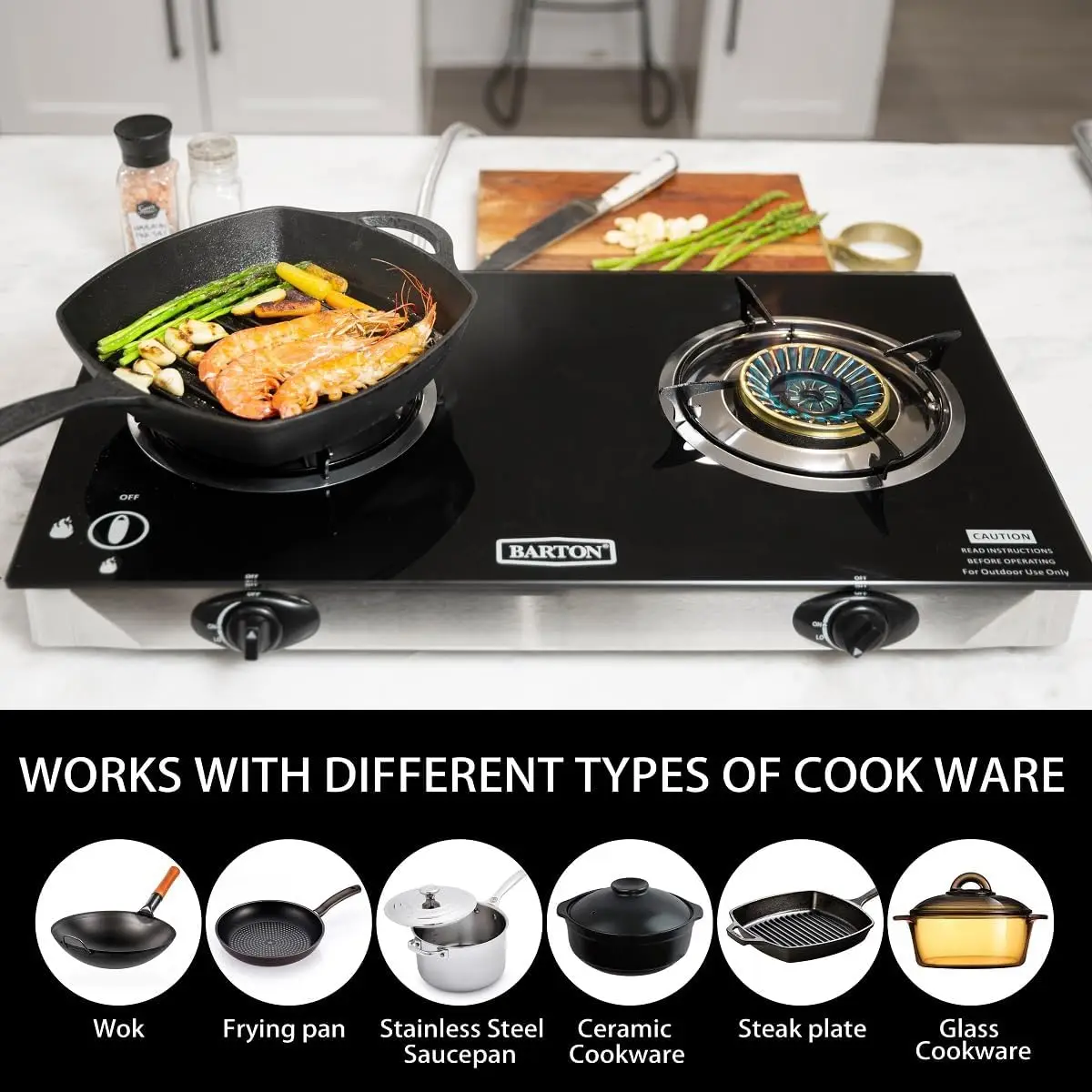 2구 프로판 가스 스토브, 25,516 BTU 휴대용  - Camping Cooking Top 리뷰 및 가격