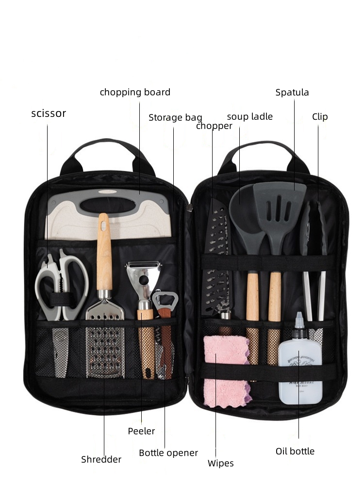 캠핑 조리기구 액세서리 세트, 12종 휴대용 조리기구  - Camping Cooking Utensil Bag 리뷰 및 가격