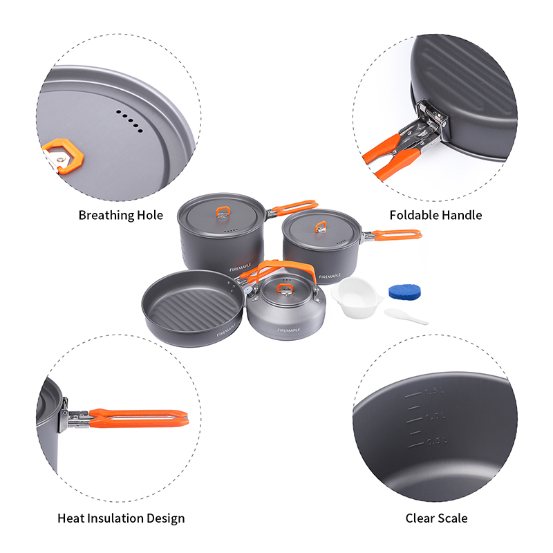 파이어 메이플 4-5인용 조리기구 세트, 냄비 프라이팬 - Camping Cooking Set For 4 리뷰 및 가격