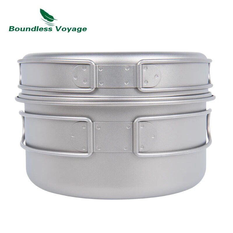 무한한 항해 티타늄 냄비 팬 세트(접이식 손잡이 포함) - Camping Cooking Set For 4 리뷰 및 가격