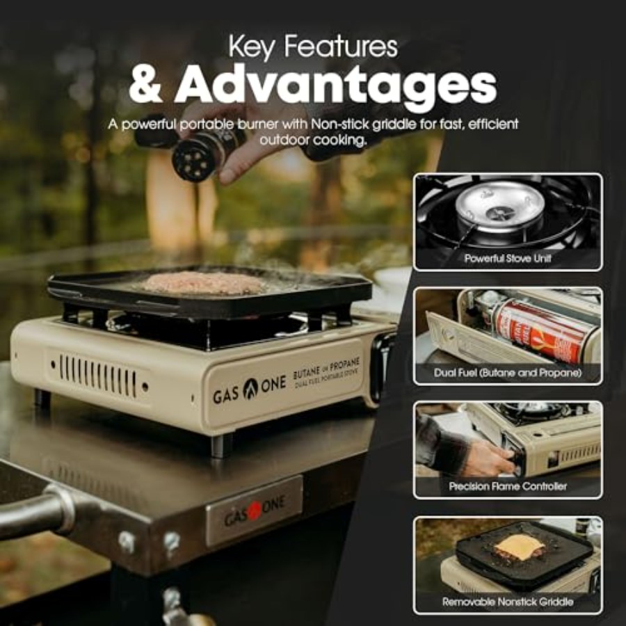 GasOne GS-3400P-KIT 프로판 또는 부탄  - Camping Cooking Flat Top 리뷰 및 가격