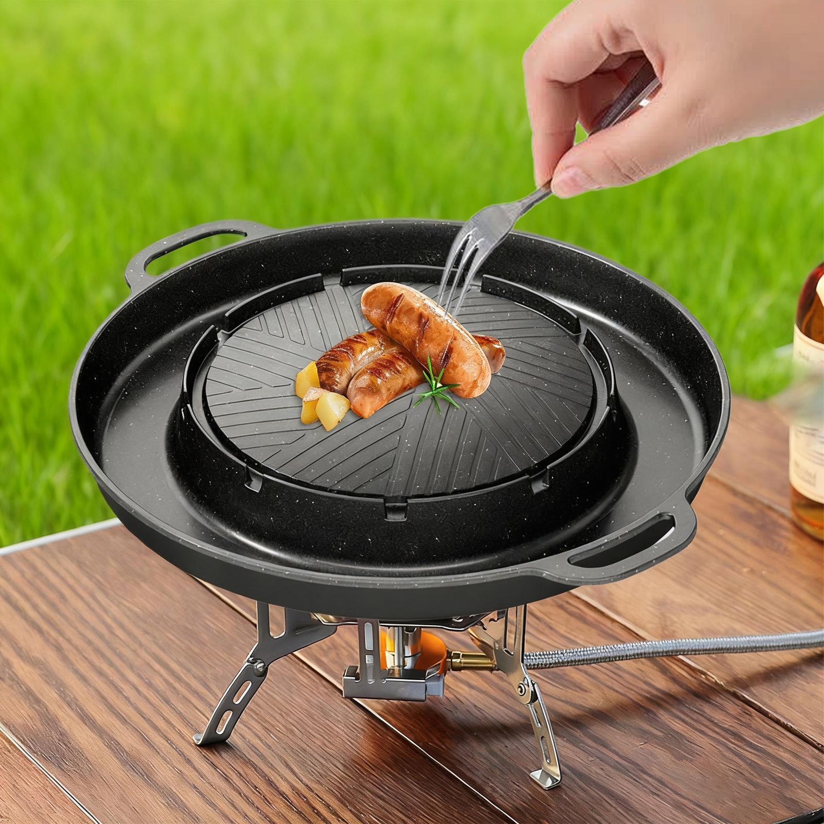 2-in-1 그릴 & 핫팬, 스토브 탑용, 논스틱 알루 - Camping Cooking Top 리뷰 및 가격