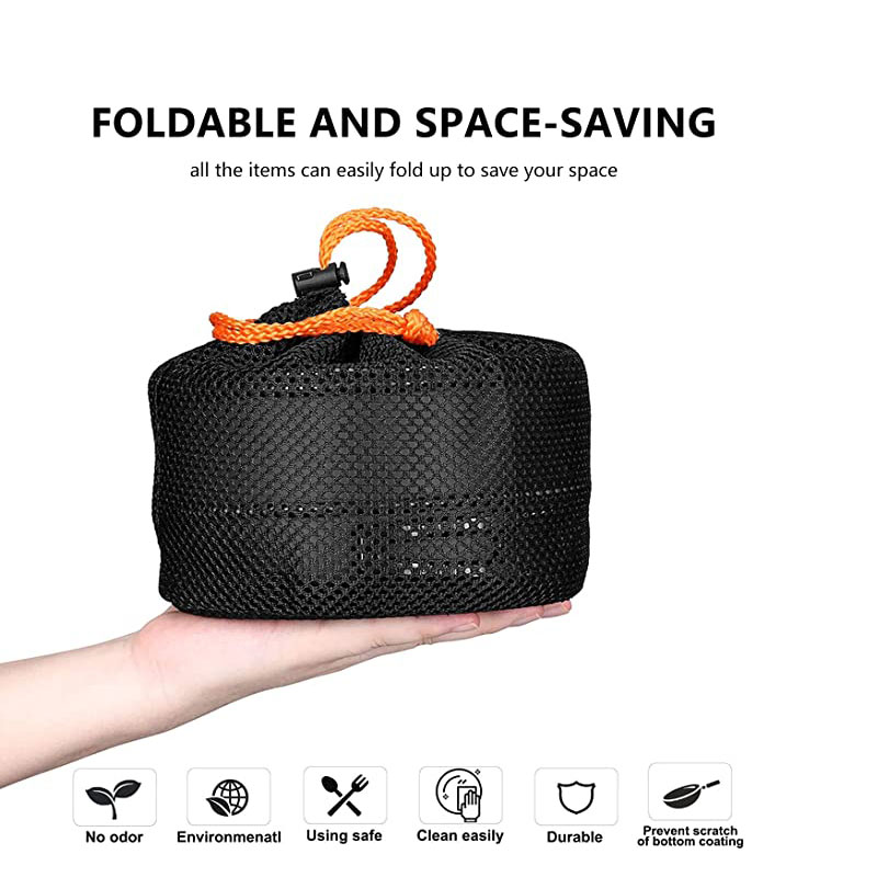 메쉬 가방 접이식 쿡 세트 캠핑 주방 요리 주전자 및  - Camping Cooking Set For 4 리뷰 및 가격