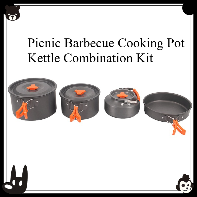 휴대용 야외 조리기구 세트 4종 캠핑 피크닉 바베큐 조 - Camping Cooking Set For 4 리뷰 및 가격