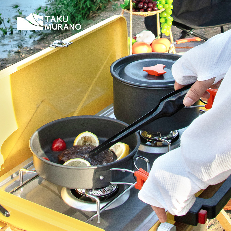 캠핑 조리기구 세트 야외 요리 초경량 알루미늄 냄비 주 - Camping Cooking Set For 4 리뷰 및 가격