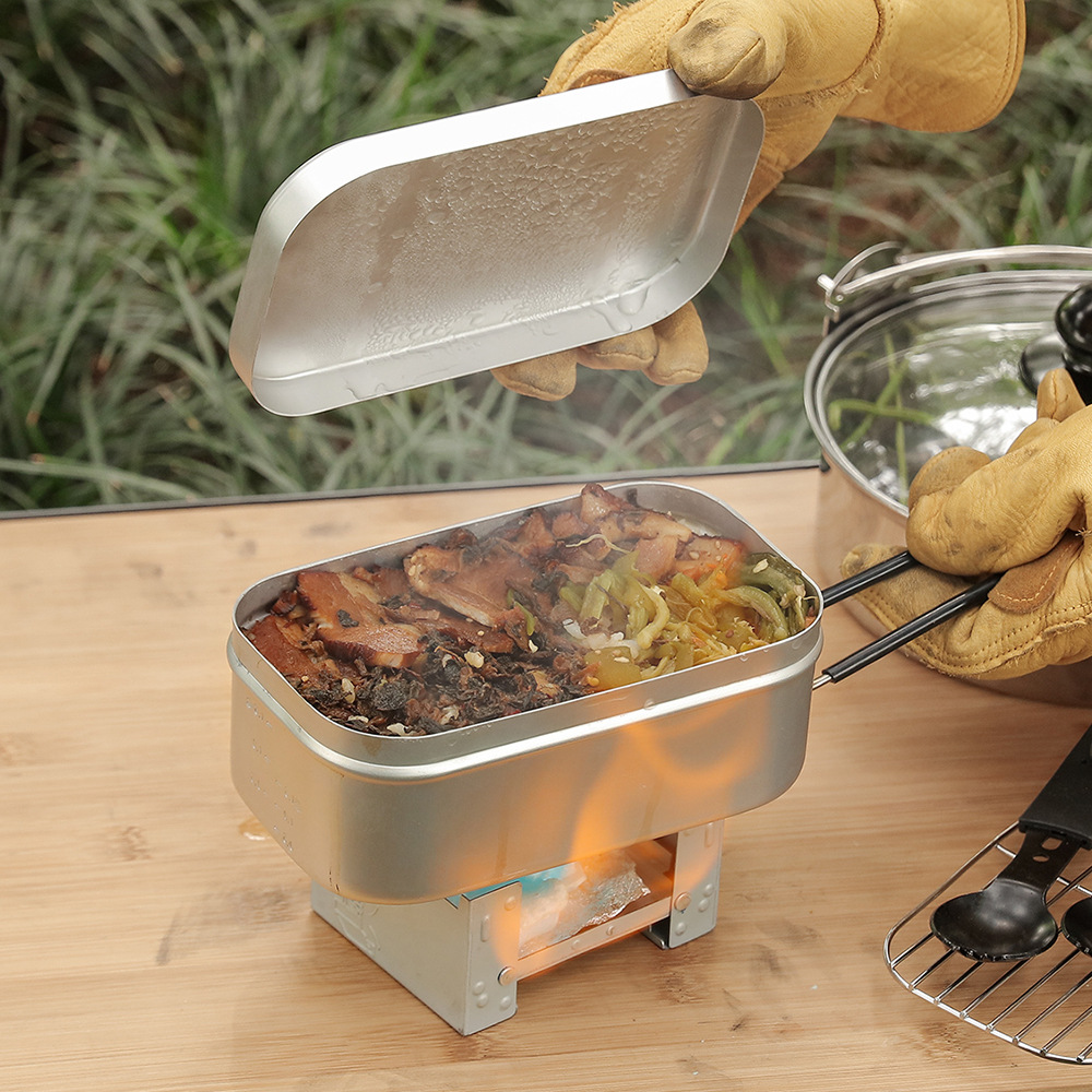 야외용 알루미늄 메스 키트, 스팀 랙 스토브 세트, 휴 - Camping Cooking Kit Box 리뷰 및 가격