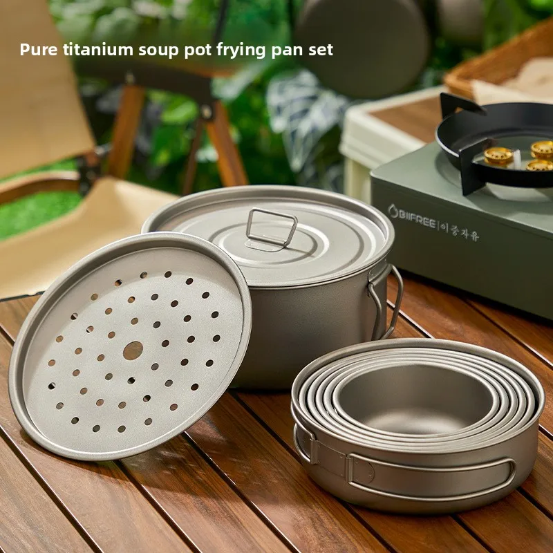 티타늄 야외 냄비 세트 피크닉 캠핑 세트 식기 접이식  - Mess Kit Titanium 리뷰 및 가격