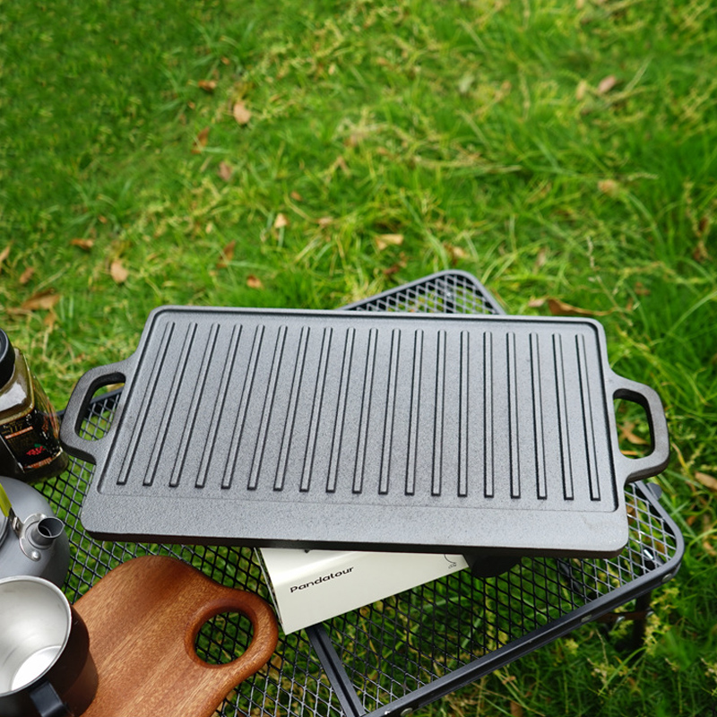 양면 주철 그릴 팬, 야외 캠핑 바베큐 스테이크 요리용 - Camping Cooking Flat Top 리뷰 및 가격