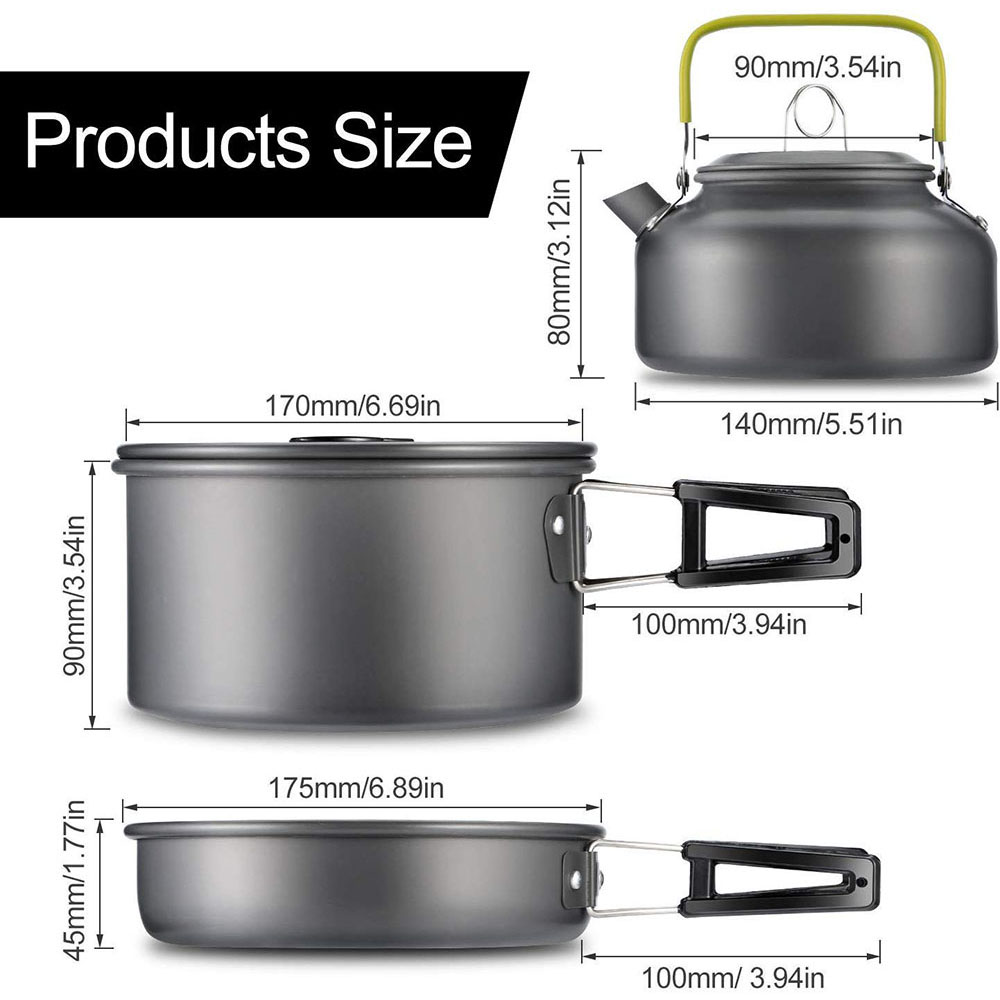 알루미늄 합금 소재로 제작된 야외 캠핑 조리기구 세트, - Camping Cooking Set For 4 리뷰 및 가격