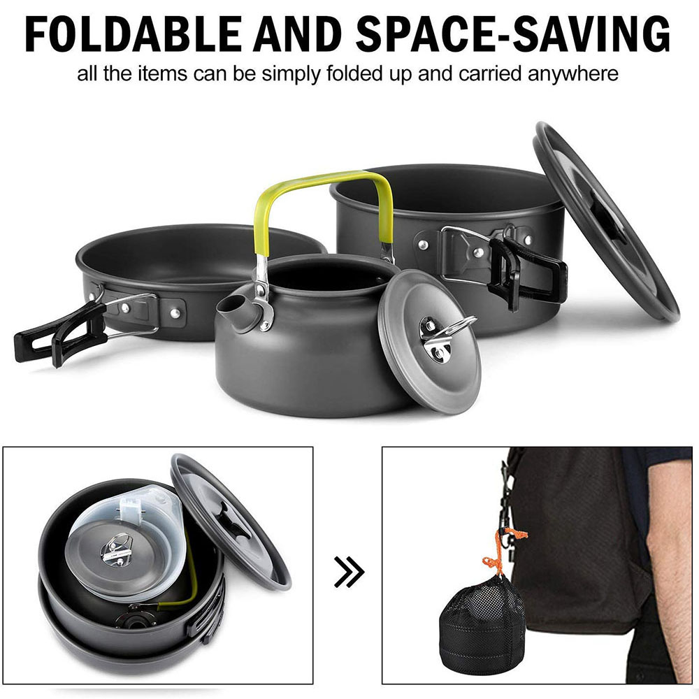 알루미늄 합금 소재로 제작된 야외 캠핑 조리기구 세트, - Camping Cooking Set For 4 리뷰 및 가격