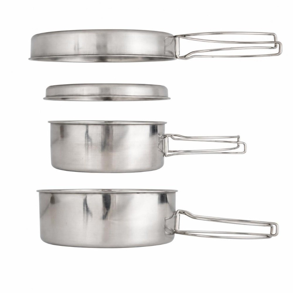 4종 스테인리스 스틸 캠핑 조리기구 세트, 적층 가능  - Camping Cooking Set For 4 리뷰 및 가격
