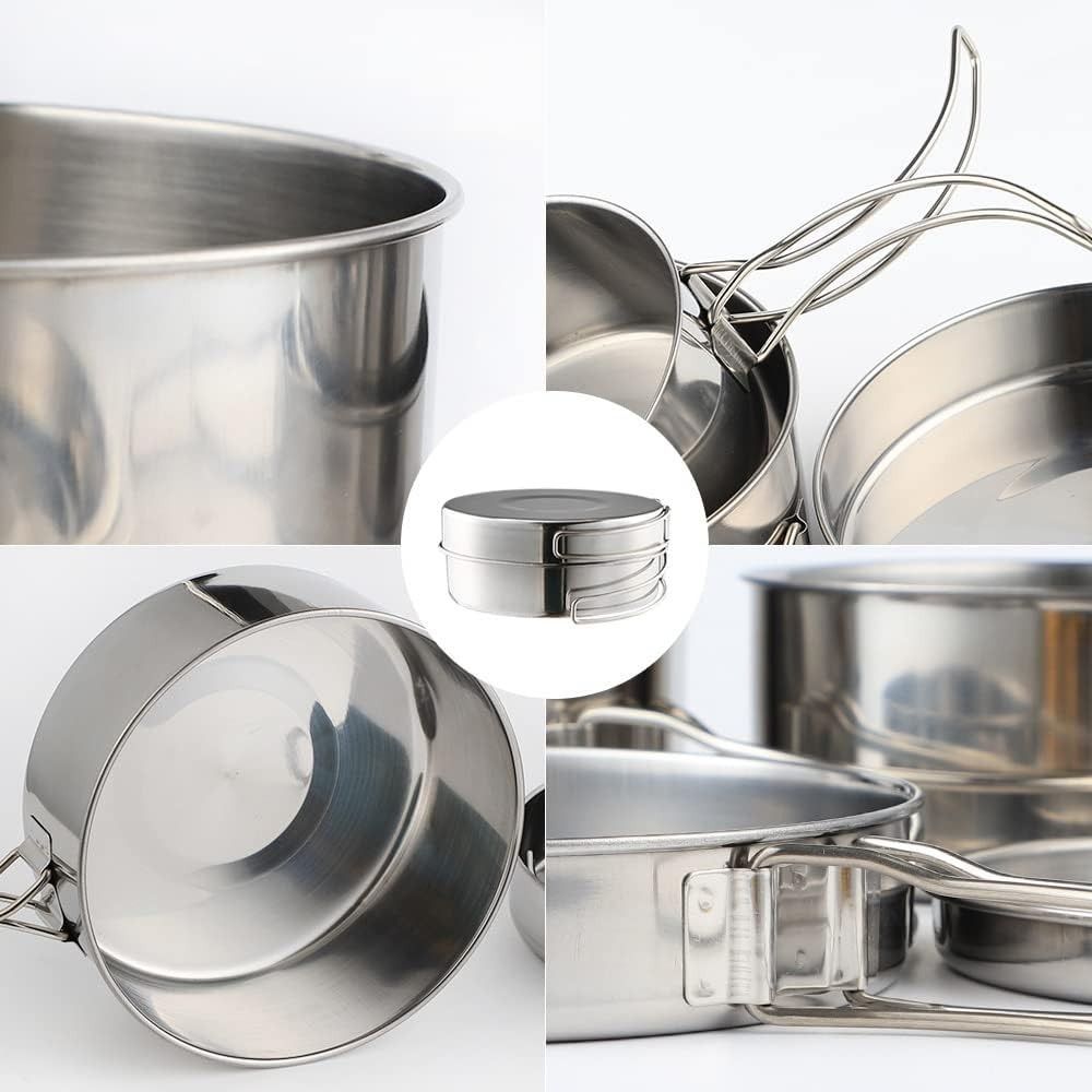 4종 스테인리스 스틸 캠핑 조리기구 세트, 적층 가능  - Camping Cooking Set For 4 리뷰 및 가격