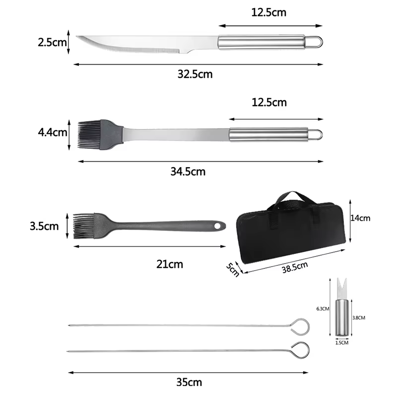 스테인리스 스틸 바베큐 용품 세트, 휴대용 바베큐 그릴 - Camping Cooking Utensil Bag 리뷰 및 가격