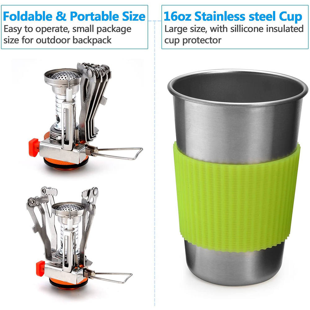 스토브가있는 캠핑 조리기구 키트 야외 요리 세트 야외  - Camping Cooking Utensil Bag 리뷰 및 가격